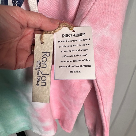 NWT 🏄♀️ Ron Jon Surf Shop Cropped Tie Dye Pullover Hoodie XS - Picture 4 of 4